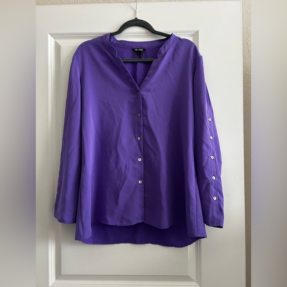 Purple Button-Up Women's Top - Picture 1 of 4